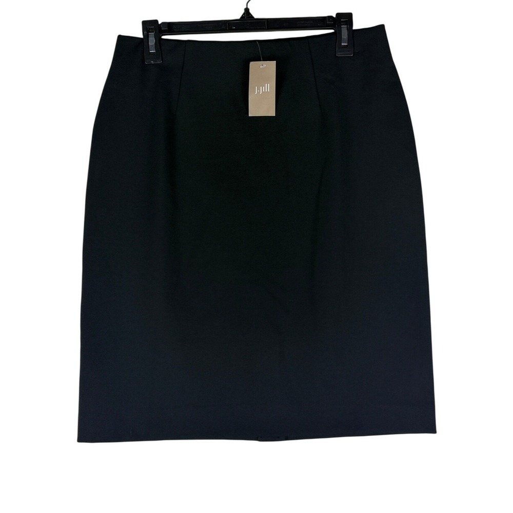 J. Jill Ponte Pencil Skirt Womens ST Small Tall Black Stretch Knit NWT